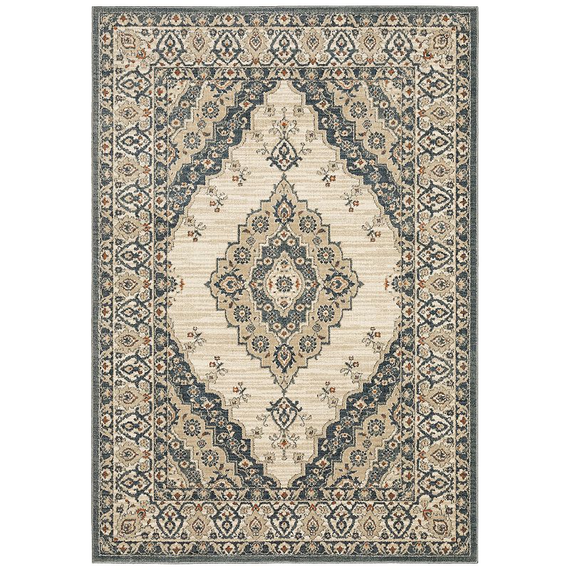 StyleHaven Freeport Medallion Border Area Rug, Beig/Green, 10X13 Ft