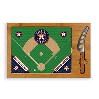 Picnic Time Houston Astros Icon Glass Top Cutting Board & Knife Set