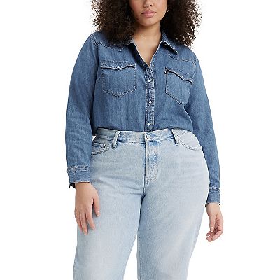 Plus Size Levi s Western Denim Shirt