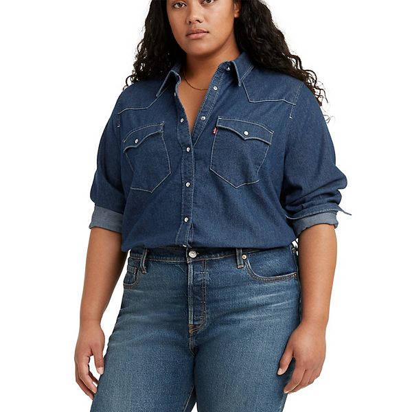 Size Western Denim Shirt