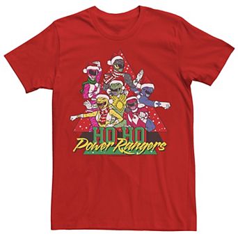 Men's Power Rangers Christmas Ho Ho Power Rangers Tee