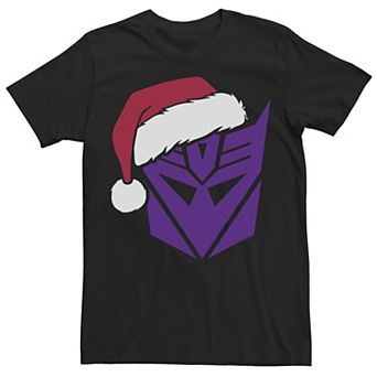 Men's Transformers Christmas Decepticons Santa Hat Logo Tee