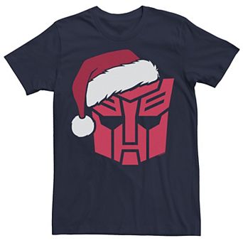 Men's Transformers Christmas Autobots Santa Hat Logo Tee