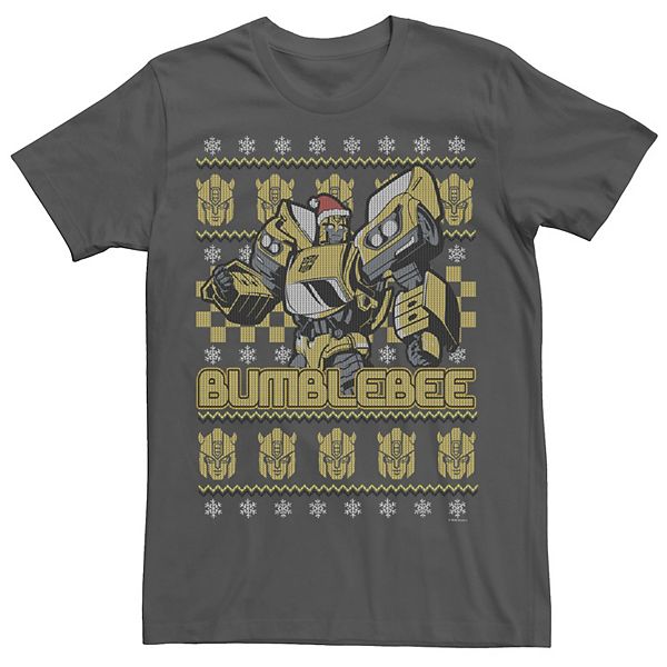 Men's Transformers Christmas Bumblebee Ugly Sweater Tee