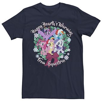 Men's My Little Pony Christmas Happy Hearth's Warming Wreath Tee