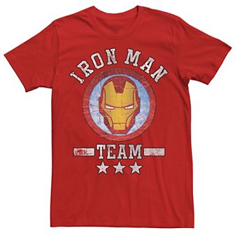 Men's Marvel Iron Man Team Crackled Portrait Logo Tee