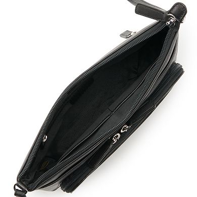ili RFID-Blocking Leather Traveler Crossbody Bag
