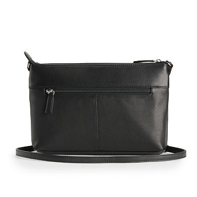  ili RFID-Blocking Leather Traveler Crossbody Bag