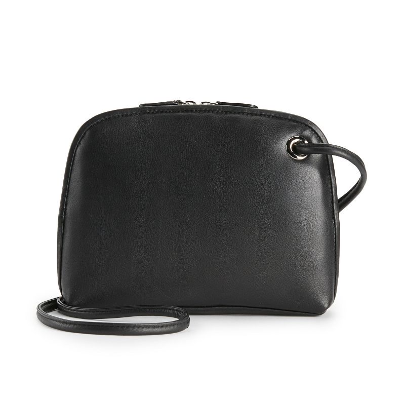 ili RFID-Blocking Two Tone Leather Crossbody Bag, Black