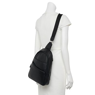 ili RFID-Blocking Leather Sling Backpack