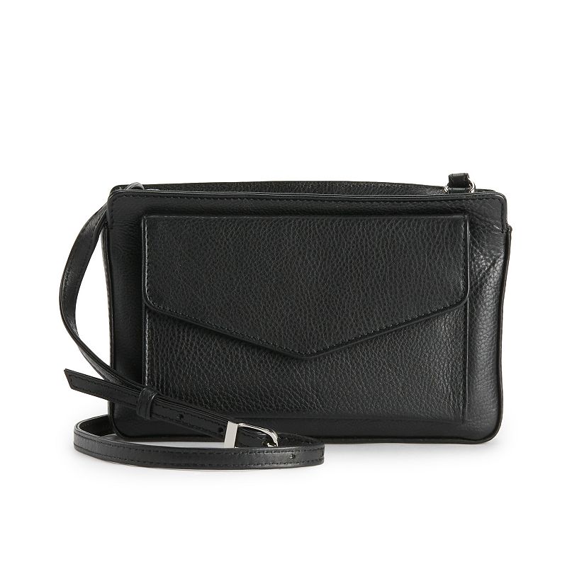 29800987 ili RFID-Blocking Leather Flap Phone Bag, Black sku 29800987