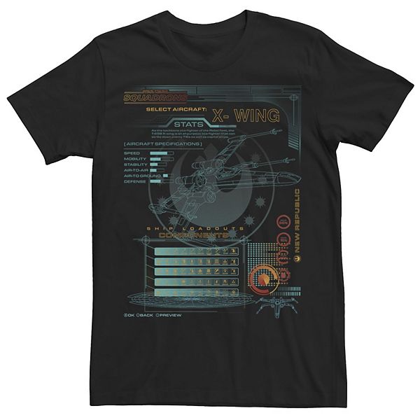 Men's Star Wars: Squadrons X-Wing Components Tee