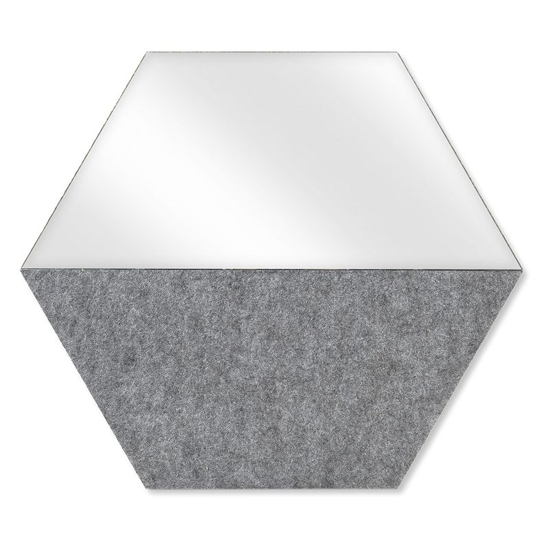 Prinz Hexagon Mirror & Felt Memo Board Wall Decor, Grey