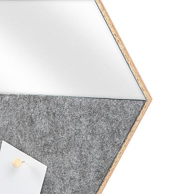 Prinz Hexagon Mirror & Felt Memo Board Wall Decor