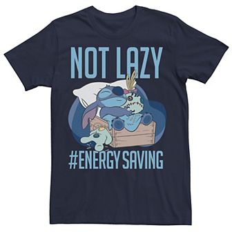 Disney's Lilo & Stitch Not Lazy #Energy Saving Portrait Men's Tee