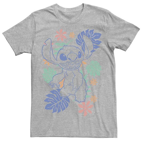 Men's Disney Lilo & Stitch Hawaiian Plants Stitch Outline Sketch Tee