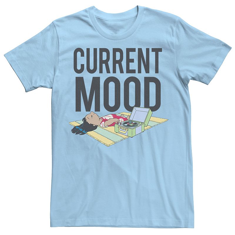 Disney's Lilo & Stitch Lilo Current Mood Portrait Men's Tee, Size: Small, Light Blue
