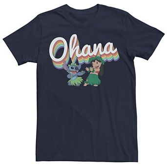 Disney's Lilo & Stitch Ohana Rainbow Men's Graphic Tee