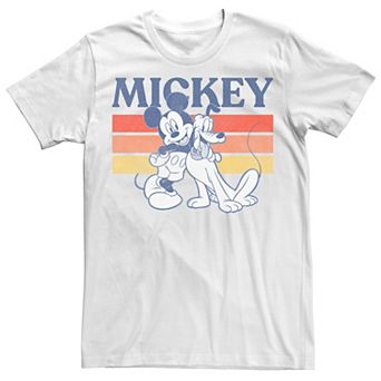 Disney's Mickey And Friends Mickey And Pluto Men's Retro Line Tee