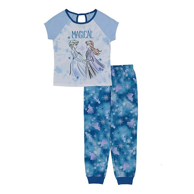 Girls 4-8 Frozen Elsa and Anna One-Piece Pajamas