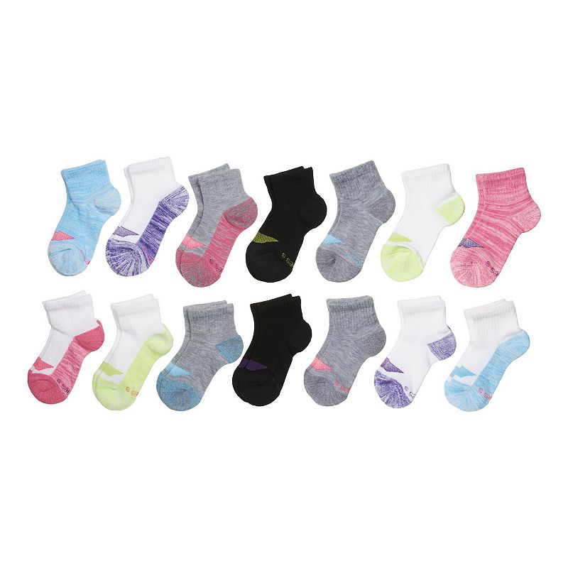 Girls Hanes Ultimate 14-Pack Cool Comfort Ankle Socks, Girls, Size: Large,