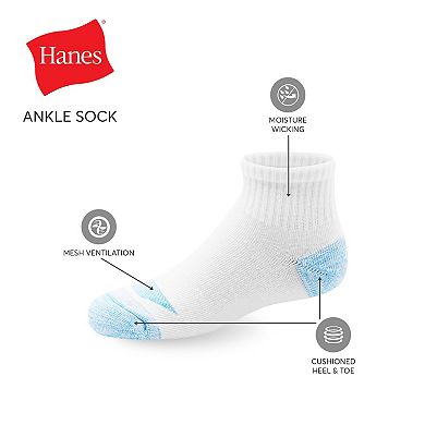 Girls Hanes Ultimate® 14-Pack Cool Comfort® Ankle Socks