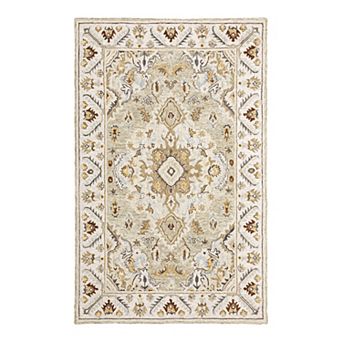 StyleHaven Andover Border Medallion Handmade Wool Area Rug