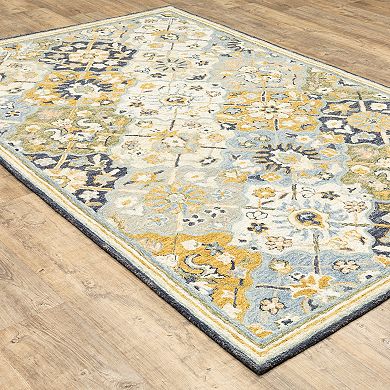 StyleHaven Andover Floral Panel Handmade Wool Area Rug