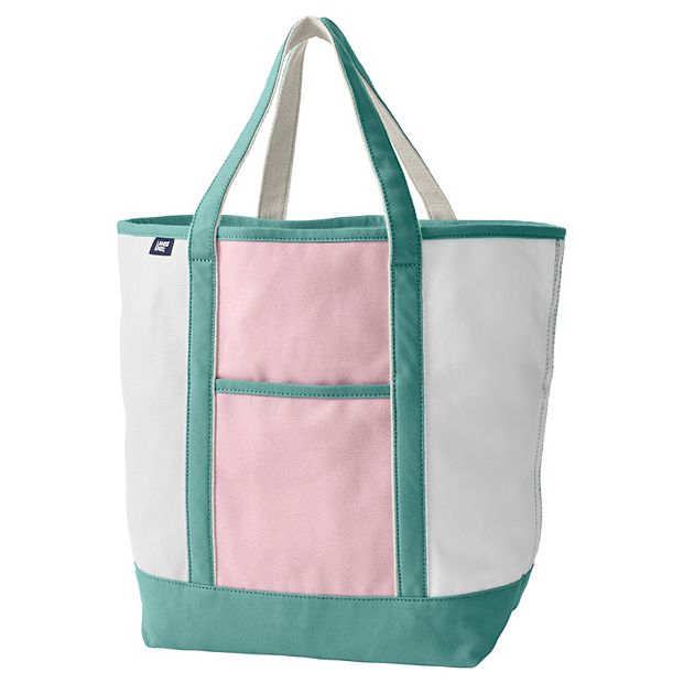 Lands' End - Colorblock Large Open Top Canvas Tote Bag