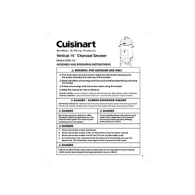 Cuisinart Vertical 16-Inch Charcoal Smoker