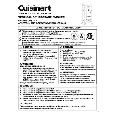Cuisinart Vertical 36 Inch Propane Smoker