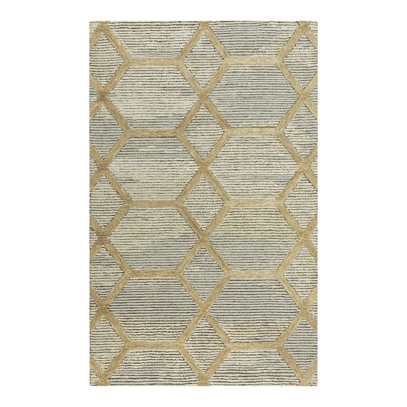 Alora Decor Honey Recycled Rug, Beig/Green, 5X7.5 Ft