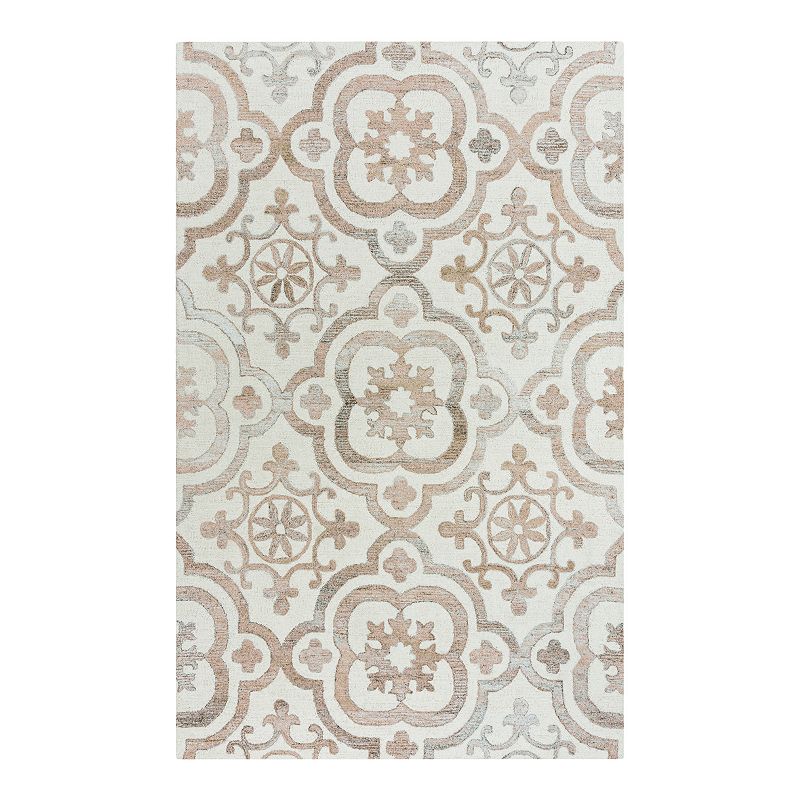 Alora Decor Neo Wool Blend Rug, White, 5X7.5 Ft