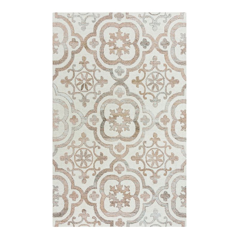 Alora Decor Neo Wool Blend Rug, White, 5X7.5 Ft