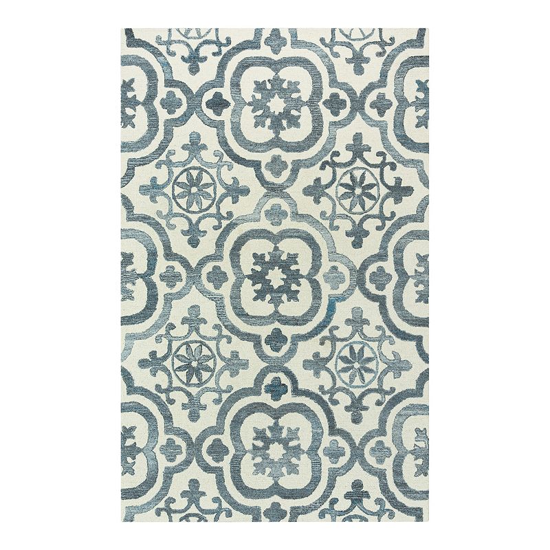 Alora Decor Neo Wool Blend Rug, White, 5X7.5 Ft