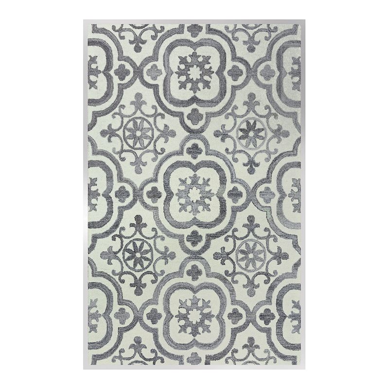 Alora Decor Neo Wool Blend Rug, White, 5X7.5 Ft