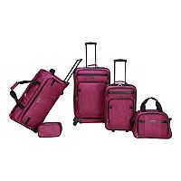 Protege 5 Piece Luggage Set w/ Carry On and Checked Bag, Red (Online Only)  