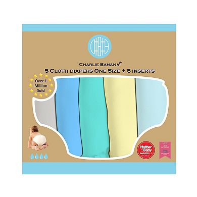 Charlie Banana Hybrid All-in-One Reusable Cloth Diapers - 5 Pack