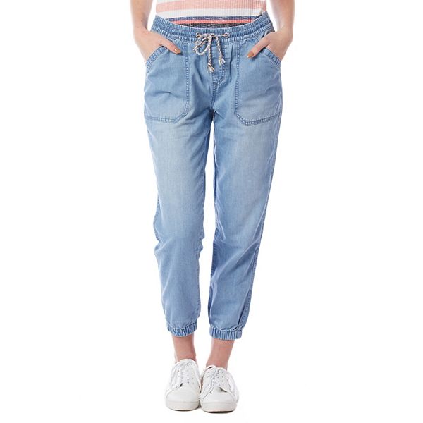 Women Denim Jogger, Jeans (free size for waist all sizes)(blue