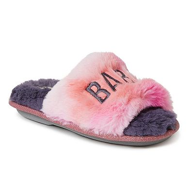 Kids' Dearfoams Lane Slide Slippers with Embroidered Slogan