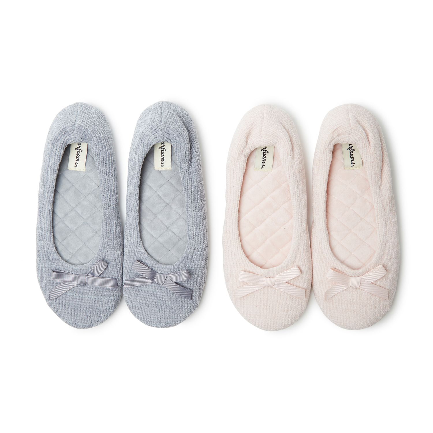 dearfoams ballerina memory foam slippers