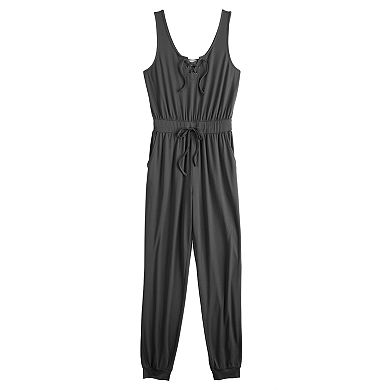 Juniors' SO® Lace Up Jumpsuit