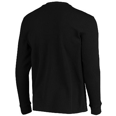 Men's Dunbrooke Black Arizona Cardinals Logo Maverick Thermal Henley Long Sleeve T-Shirt