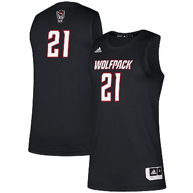 Men's adidas #21 Black NC State Wolfpack Swingman Jersey