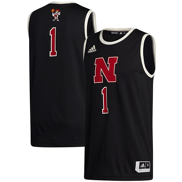 Men's adidas #1 Black Nebraska Huskers Swingman Jersey Men's adidas #1 Black Nebraska Huskers Swingman Jersey