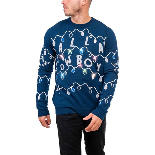 Men's FOCO Navy Dallas Cowboys Light-Up Ugly Sweater