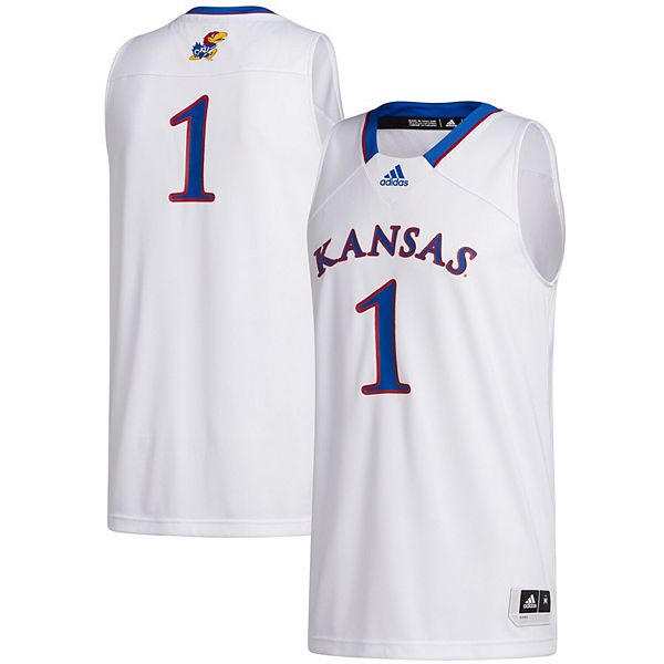 Men's adidas #1 White Kansas Jayhawks Swingman Jersey Men's adidas #1 White Kansas Jayhawks Swingman Jersey