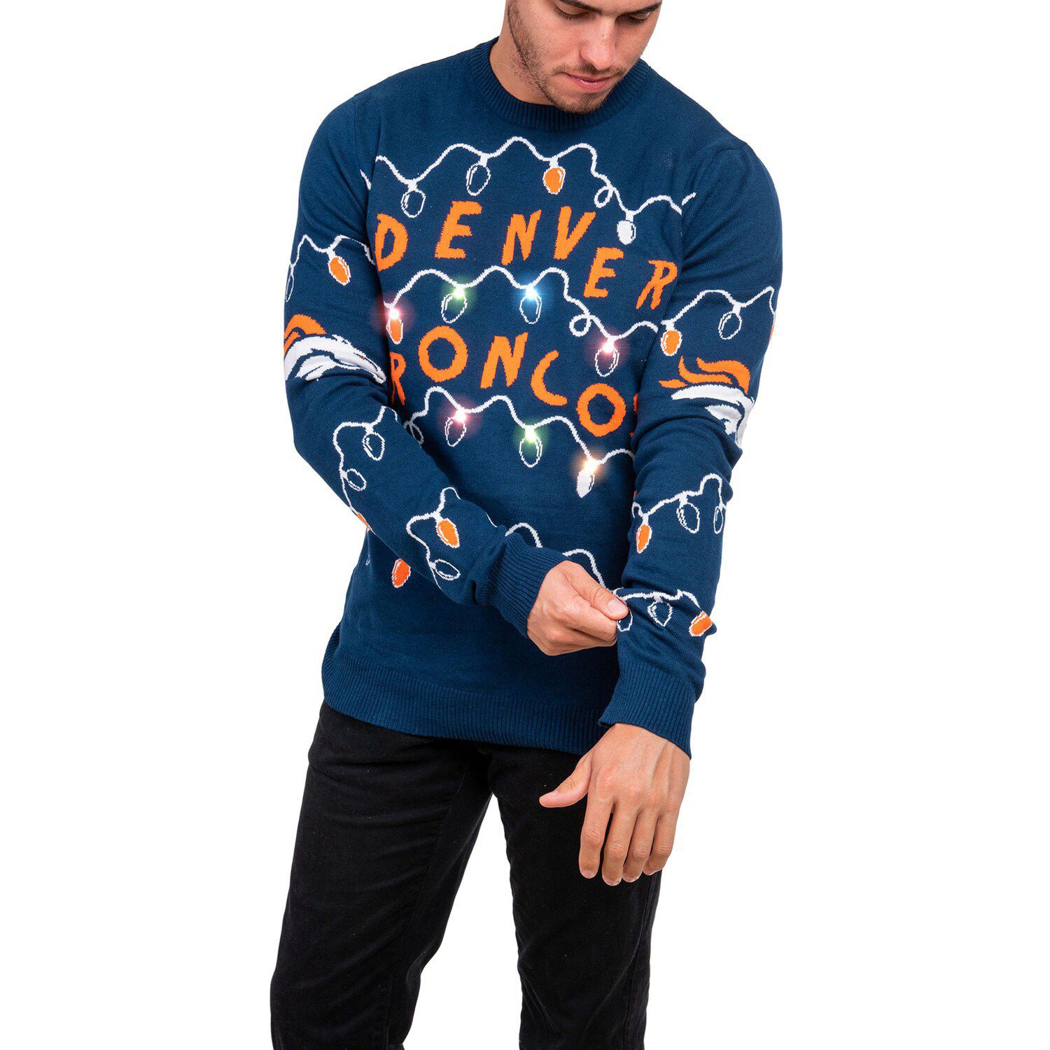 broncos light up sweater