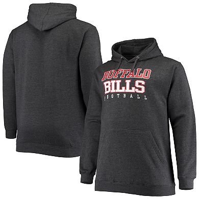 Men's Fanatics Branded Heathered Charcoal Buffalo Bills Big & Tall Practice Pullover Hoodie