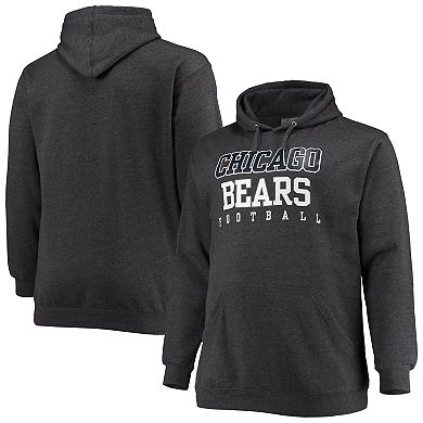 Men's Fanatics Branded Heathered Charcoal Chicago Bears Big & Tall Practice Pullover Hoodie